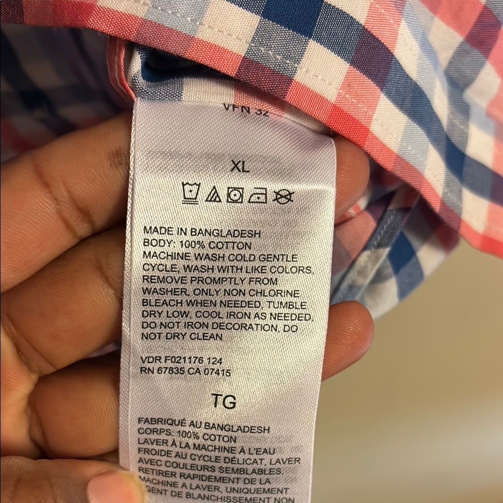 Nautica Red and Blue Plaid Casual Shirt - Picture 4 of 5